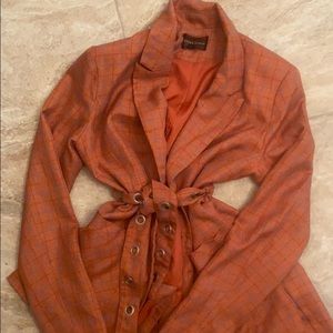 Matching Orange/Teal Plaid Suit Set